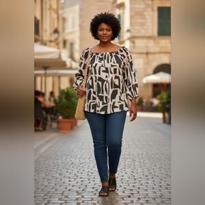 Medium H&M Black And White Blouse New With Tags